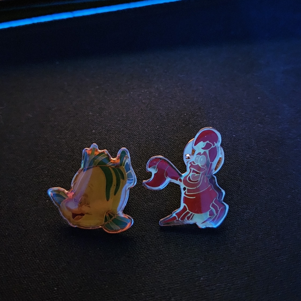 Sébastien and Flounder Disney Little mermaid Enamel pin collection